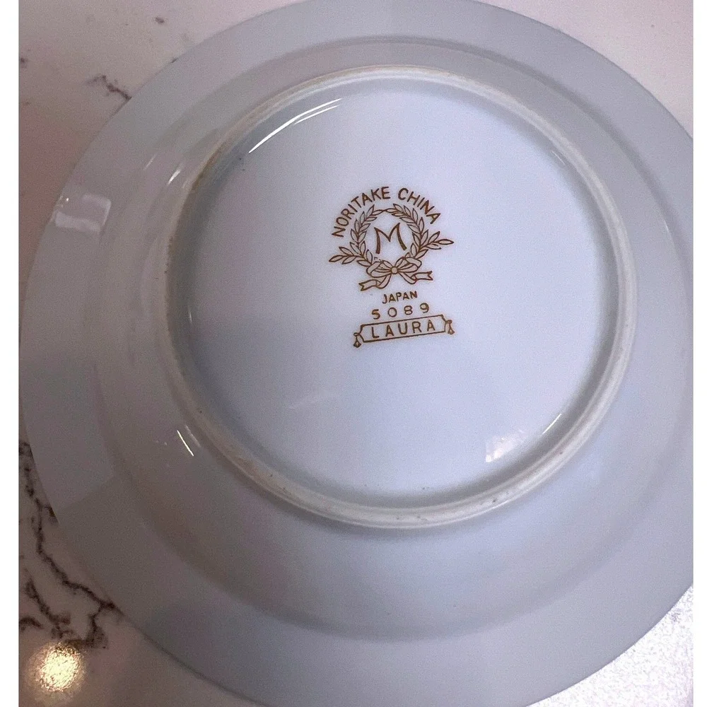 Noritake‎ China Laura 5089 Gold Wheat Salad Plate and Fruit Bowls Set of 3 Japan